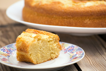 piece of pound cake on the plate