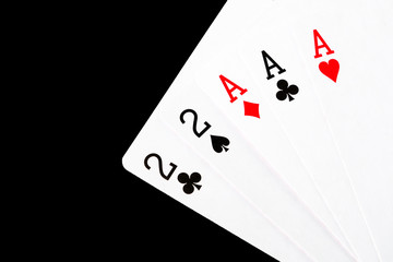 Close-up win poker card set