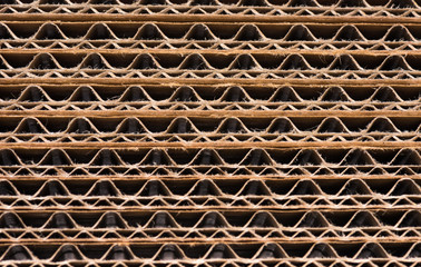 Naklejka premium Close up of side view of a corrugated cardboard background