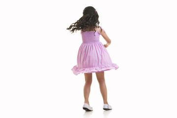 Girl twirling around