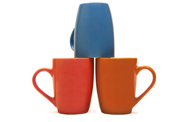 Mug stacked on two mugs 