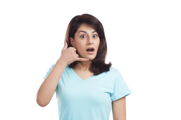 Fototapeta premium Portrait of a surprised woman