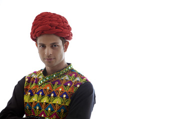 Portrait of a male dandiya dancer 
