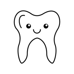 Human tooth kawaii character vector illustration design
