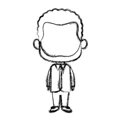cute man cartoon standing formal clothes character