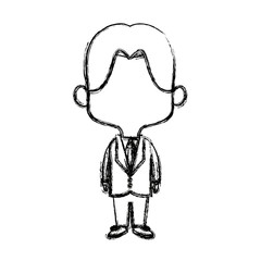 cute man cartoon standing formal clothes character