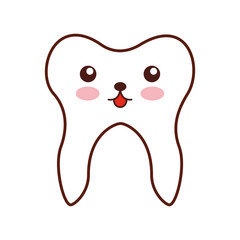 Human tooth kawaii character vector illustration design