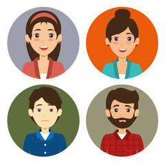 diversity people icon set