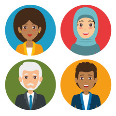 diversity people icon set
