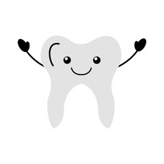 Human tooth kawaii character vector illustration design