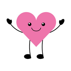 heart love kawaii character vector illustration design