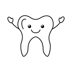 Human tooth kawaii character vector illustration design