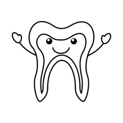 Human tooth kawaii character vector illustration design