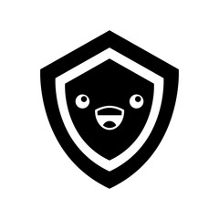 shield guard kawaii character vector illustration design