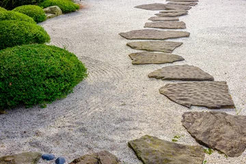 Printed kitchen splashbacks Stones in the sand zen garden path