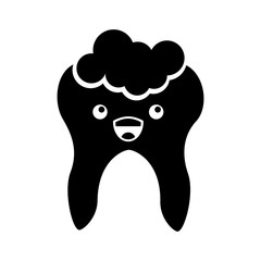 Human tooth with toothpaste kawaii character vector illustration design