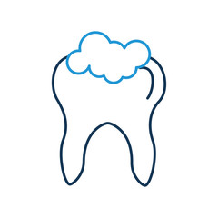 Human tooth with toothpaste vector illustration design