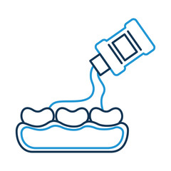 tooth care with mouthwash vector illustration design