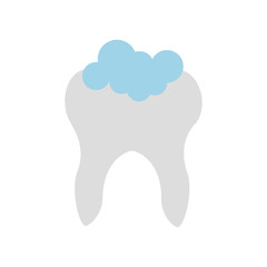Human tooth with toothpaste vector illustration design