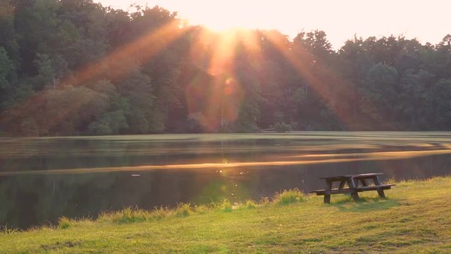 A sunset view at Lake Norman in Troutman, North Carolina.