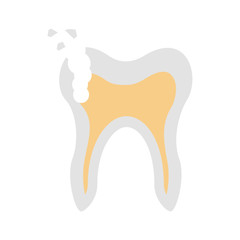 Human tooth with decay vector illustration design