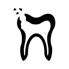 Human tooth with decay vector illustration design