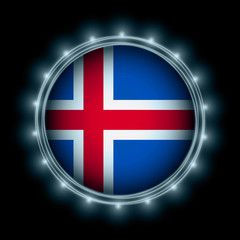 Obraz premium Iceland flag in blue lightning