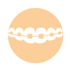 Denture with orthodontics icon vector illustration design