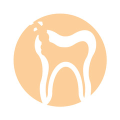 Human tooth with decay vector illustration design