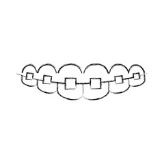 Denture with orthodontics icon vector illustration design
