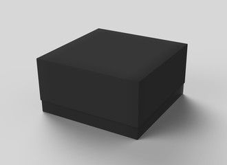 Flat black box mockup