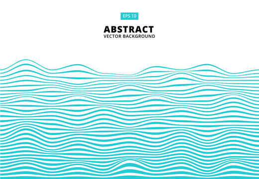 Abstract blue lines wave, Wavy stripes pattern, Rough surface, Vector