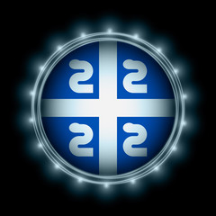 Martinique flag in blue lightning