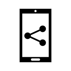 smartphone device with share symbol vector illustration design
