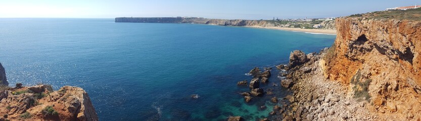 Fototapeta na wymiar Landscapes of the Sagres coast in Portugal 