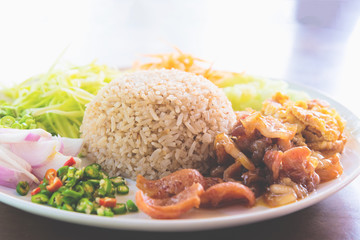Rice Seasoned with Shrimp Paste