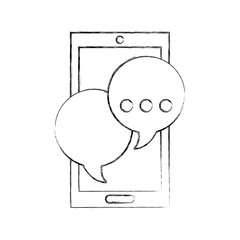 smartphone with speech bubble message icon vector illustration design