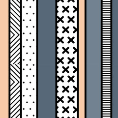 Memphis collection textured striped seamless pattern 