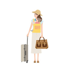 旅行する　親子のイラスト