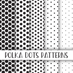 Memphis collection polka dots seamless pattern pack 