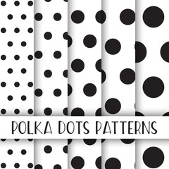 Memphis collection polka dots seamless pattern pack 