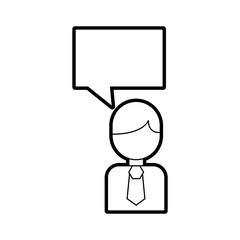 businessman with speech bubble message icon vector illustration design