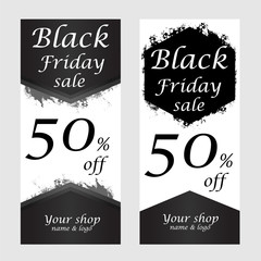 Roll-up banner template, black friday sale board,vector