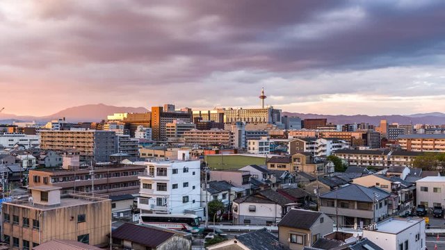 Kyoto, Japan Skyline Time Lapse