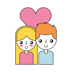 couple with heart love vector illustration design