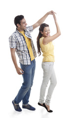 Young couple dancing together