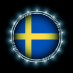 Obraz premium Sweden flag in blue lightning