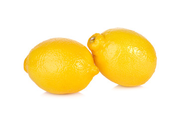 whole fresh lemon on white background