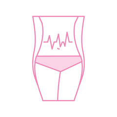 female torso with pulse graphic vector illustration design