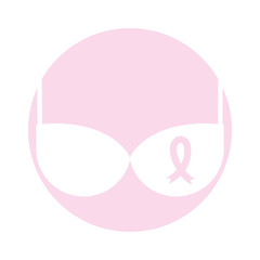 Bra with pink ribbon vector illustration design